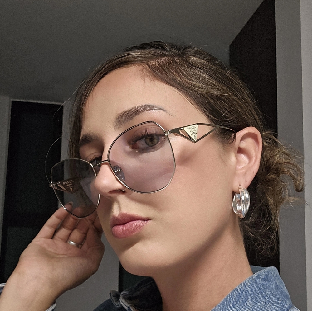 Prada Silver PR 57Y Women's Sunglasses - Picture 4 of 9
